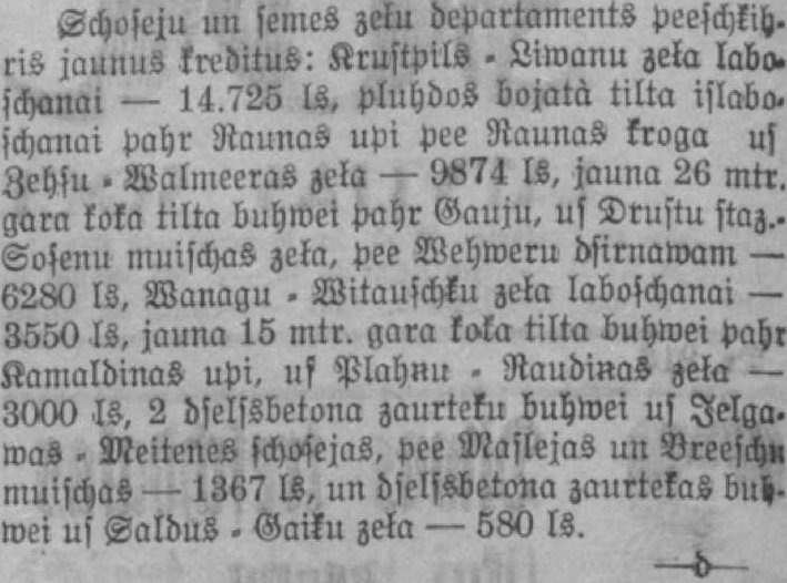 Tilta būves finansējums